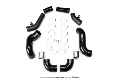 AMS Performance 2009+ Nissan GTR R35 OMEGA Turbo Kit 3in Lower Intercooler Pipes (OMEGA 11) - Graveyard Performance