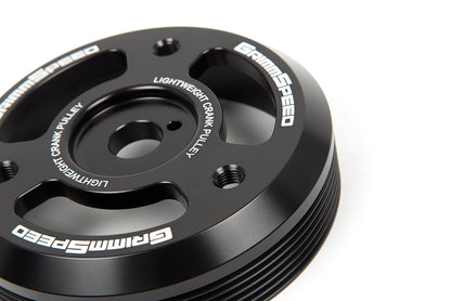 GrimmSpeed Lightweight Crank Pulley Black For Subaru FA/FB Engines Equipped w/1-Piece OEM Pulley - Graveyard Performance