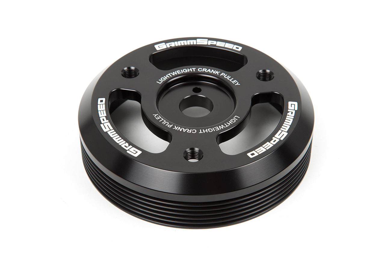 GrimmSpeed Lightweight Crank Pulley Black For Subaru FA/FB Engines Equipped w/1-Piece OEM Pulley - Graveyard Performance