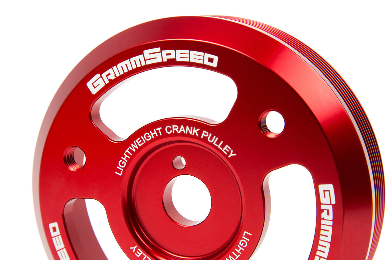 GrimmSpeed Lightweight Crank Pulley Red For Subaru FA/FB Engines Equipped w/1-Piece OEM Pulley - Graveyard Performance