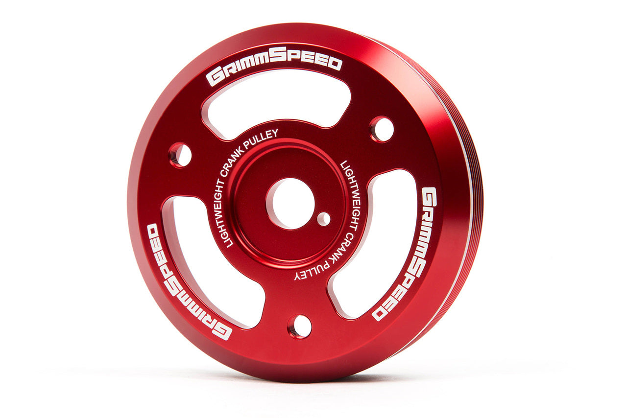 GrimmSpeed Lightweight Crank Pulley Red For Subaru FA/FB Engines Equipped w/1-Piece OEM Pulley - Graveyard Performance