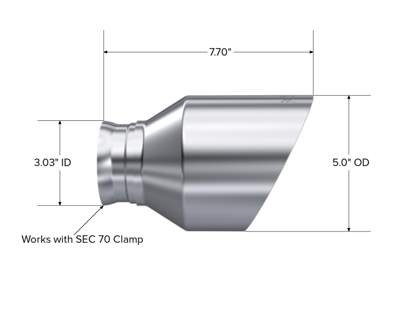 MBRP 15-23 Dodge Charger 5.7L/6.2L/6.4L T304 3in ID / 5in OD Out / 8in Length Angle Cut SS Tip - Graveyard Performance