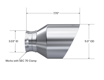 MBRP 15-23 Dodge Charger 5.7L/6.2L/6.4L T304 3in ID / 5in OD Out / 8in Length Angle Cut SS Tip - Graveyard Performance