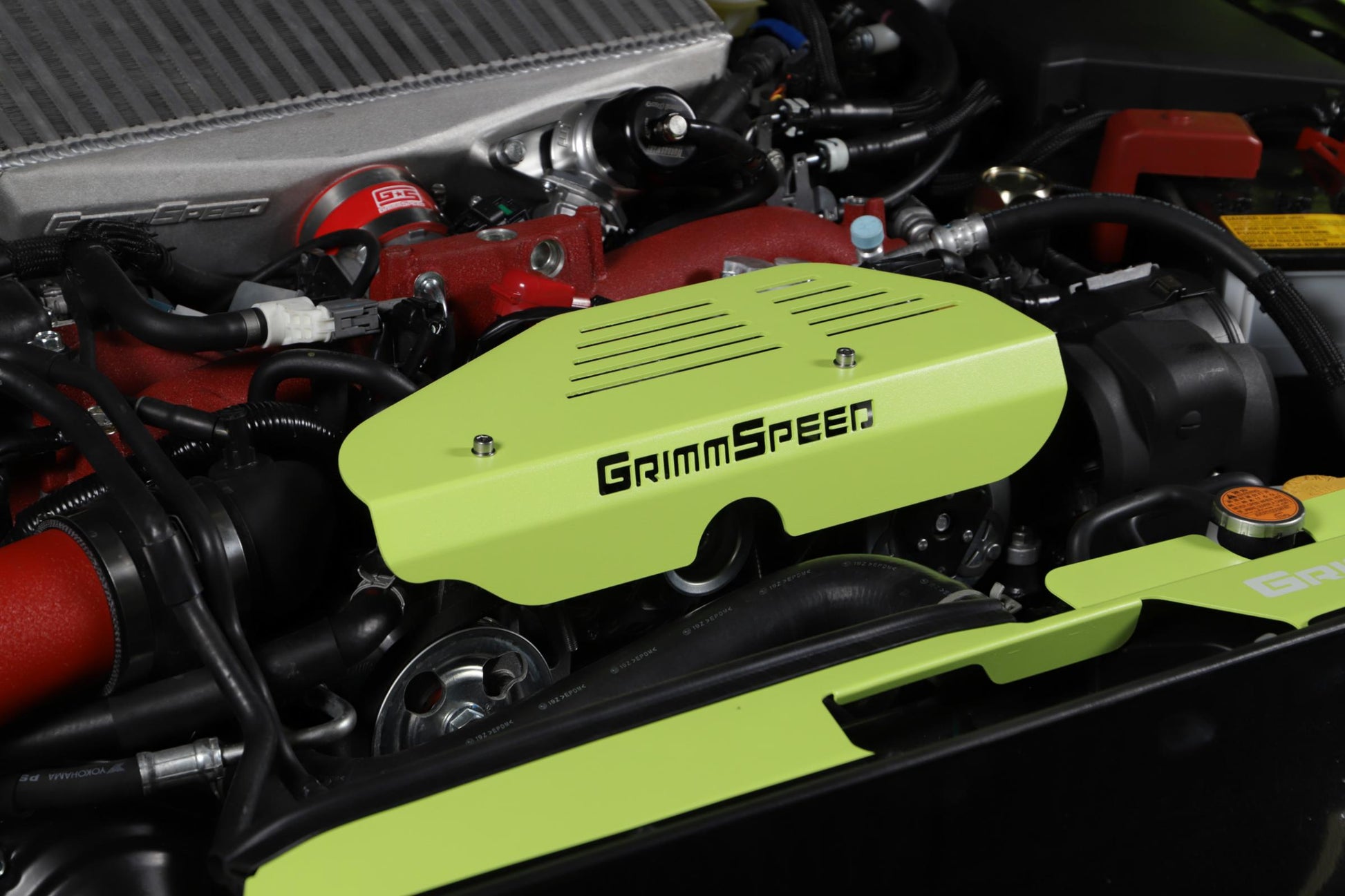 GrimmSpeed Alternator Cover Red For Subaru Turbo EJ Engine - Graveyard Performance
