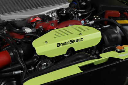 GrimmSpeed Alternator Cover Red For Subaru Turbo EJ Engine - Graveyard Performance
