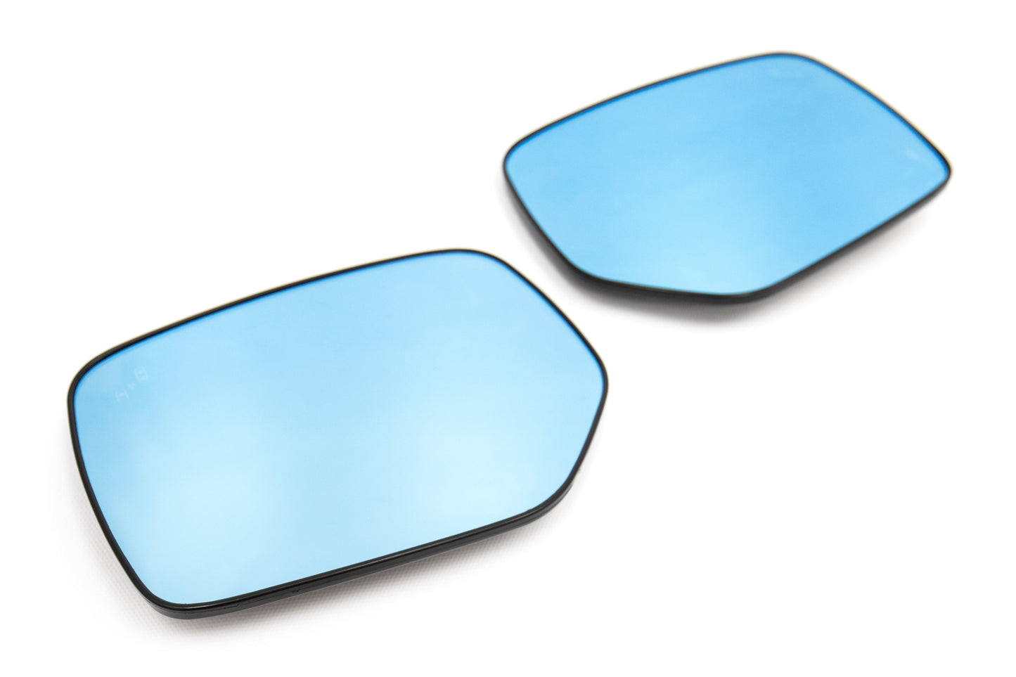 OLM Wide Angle Convex Mirrors with Turn Signals / Blind Spot Detection LED / Defrosters (Blue) - 15+ - Graveyard Performance