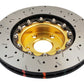 DBA 02-10 WRX / 13+ FR-S / 13+ BRZ Premium Front Drilled & Slotted 5000 Series Rotor w/ Gold Hat