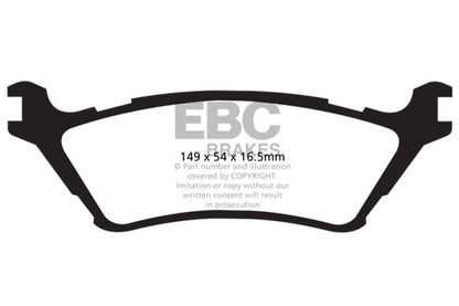 EBC 15+ Ford F150 2.7 Twin Turbo (2WD) Yellowstuff Rear Brake Pads - Graveyard Performance