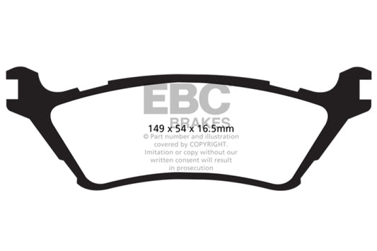 EBC 15+ Ford F150 2.7 Twin Turbo (2WD) Ultimax2 Rear Brake Pads - Graveyard Performance