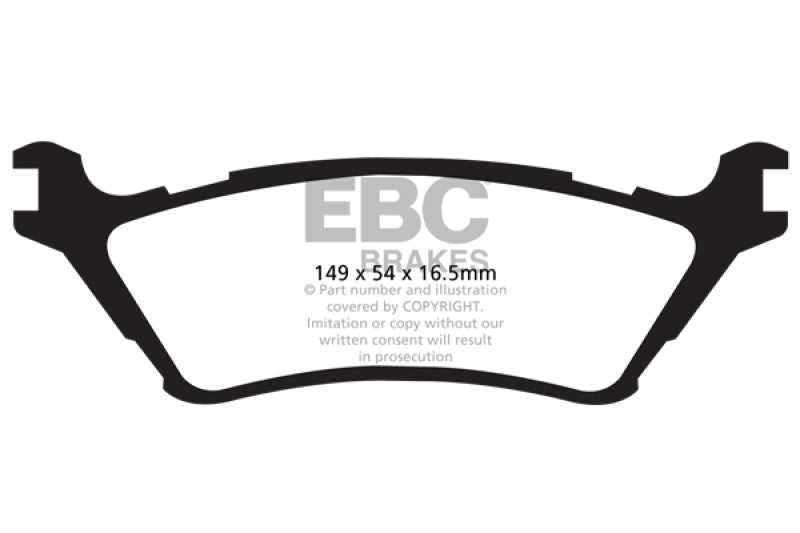 EBC 15+ Ford F150 2.7 Twin Turbo (2WD) Greenstuff Rear Brake Pads - Graveyard Performance