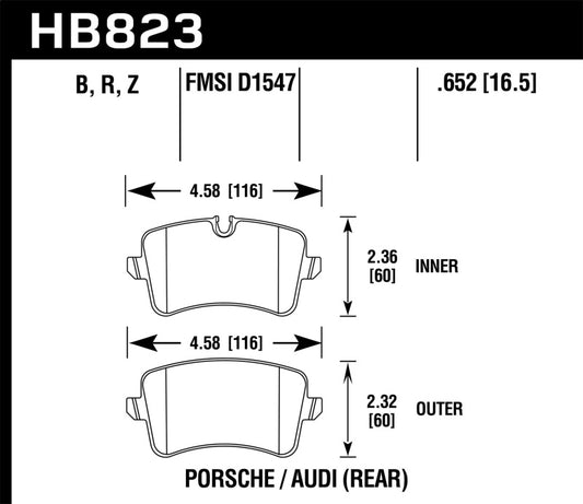 Hawk 13-17 Audi S6/S7/S8 / 12-17 Audi A6 Quattro/A7 Quattro Performance Ceramic Rear Brake Pads - Graveyard Performance