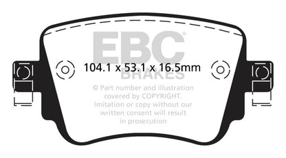EBC 15-21 Volkswagen GTi 2.0 Turbo Yellowstuff Rear Brake Pads - Graveyard Performance
