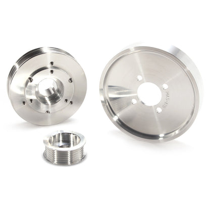 BBK 02-04 Mustang 4.6 GT Underdrive Pulley Kit - Lightweight CNC Billet Aluminum (3pc) - Graveyard Performance