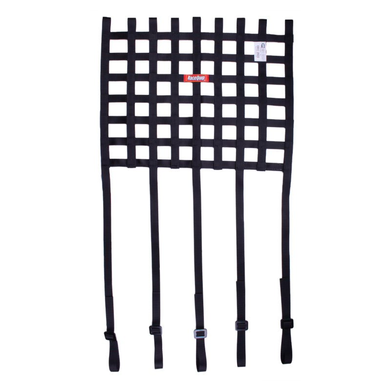RaceQuip Ribbon Style Race Car Window Net w/1In Mounting Straps / SFI 27.1 Certified Blk 18 H X 24 W - Graveyard Performance