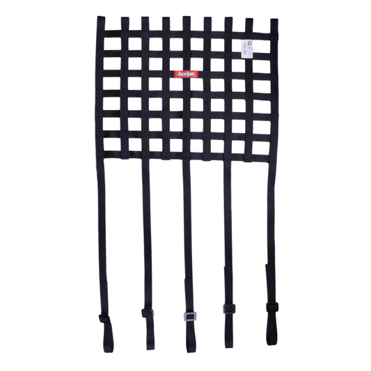 RaceQuip Ribbon Style Race Car Window Net w/1In Mounting Straps / SFI 27.1 Certified Blk 15 H X 18 W - Graveyard Performance