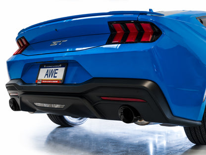 AWE 2024 Ford Mustang GT Fastback S650 RWD Track Edition Catback Exhaust w/ Dual Diamond Black Tips - Graveyard Performance