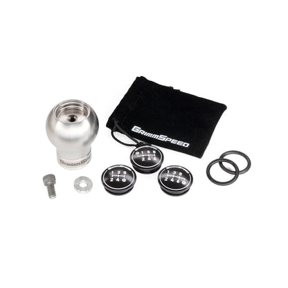 GrimmSpeed Swap-Top Weighted Shift Knob Bulb Stainles Steel 02-14 Subaru WRX/04-08 Subaru FXT/04-21 Subaru STI