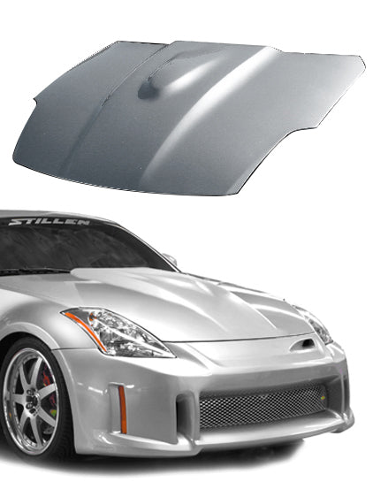 Stillen 350Z Z33 Power Hood Fiberglass Series 1 Unpainted For 03-06 Nissan 350Z