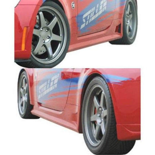 Stillen 350Z Z33 4 Piece Body Kit Series 3 Skirts w/Series 2 Front Fascia Unpainted For 03-08 Nissan 350Z