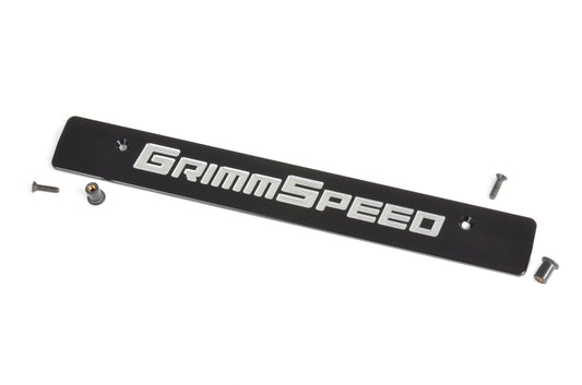 GrimmSpeed License Plate Frames  Red Text (Single) - Graveyard Performance