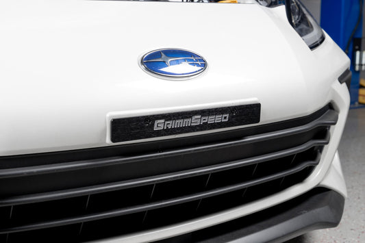 GrimmSpeed License Plate Frames  Red Text (Single) - Graveyard Performance