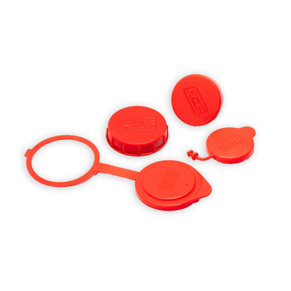 GrimmSpeed Engine Bay Reservoir Cap Set Red 2022 WRX, BRZ, FRS, GT86, GR86 - Graveyard Performance