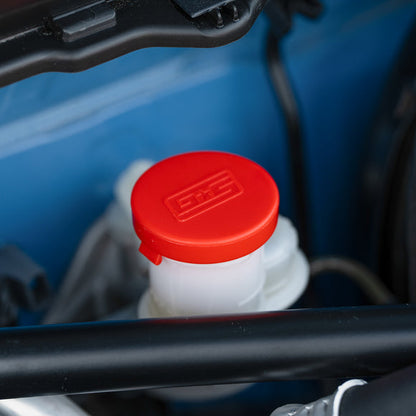GrimmSpeed Engine Bay Reservoir Cap Set Red 2022 WRX, BRZ, FRS, GT86, GR86 - Graveyard Performance