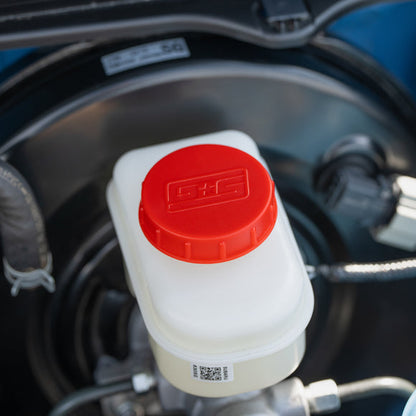 GrimmSpeed Engine Bay Reservoir Cap Set Red 2022 WRX, BRZ, FRS, GT86, GR86 - Graveyard Performance