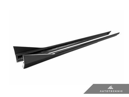 AutoTecknic Dry Carbon Fiber Side Skirt Extension Set - G90/ G99 M5 - Graveyard Performance