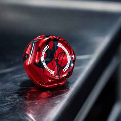 GrimmSpeed 89-21 Subaru Bolt Oil Cap Kit Red with Black Splatter - Graveyard Performance
