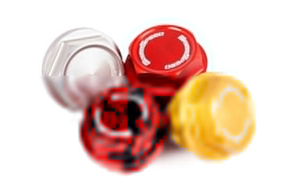 GrimmSpeed 89-21 Subaru Bolt Oil Cap Kit Red with Black Splatter - Graveyard Performance