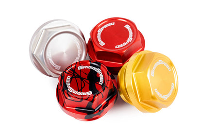 GrimmSpeed 89-21 Subaru Bolt Oil Cap Kit Red - Graveyard Performance