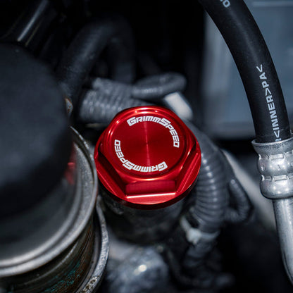 GrimmSpeed 89-21 Subaru Bolt Oil Cap Kit Red - Graveyard Performance