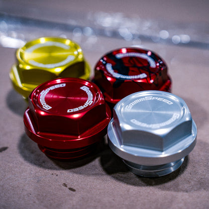 GrimmSpeed 89-21 Subaru Bolt Oil Cap Kit Red - Graveyard Performance