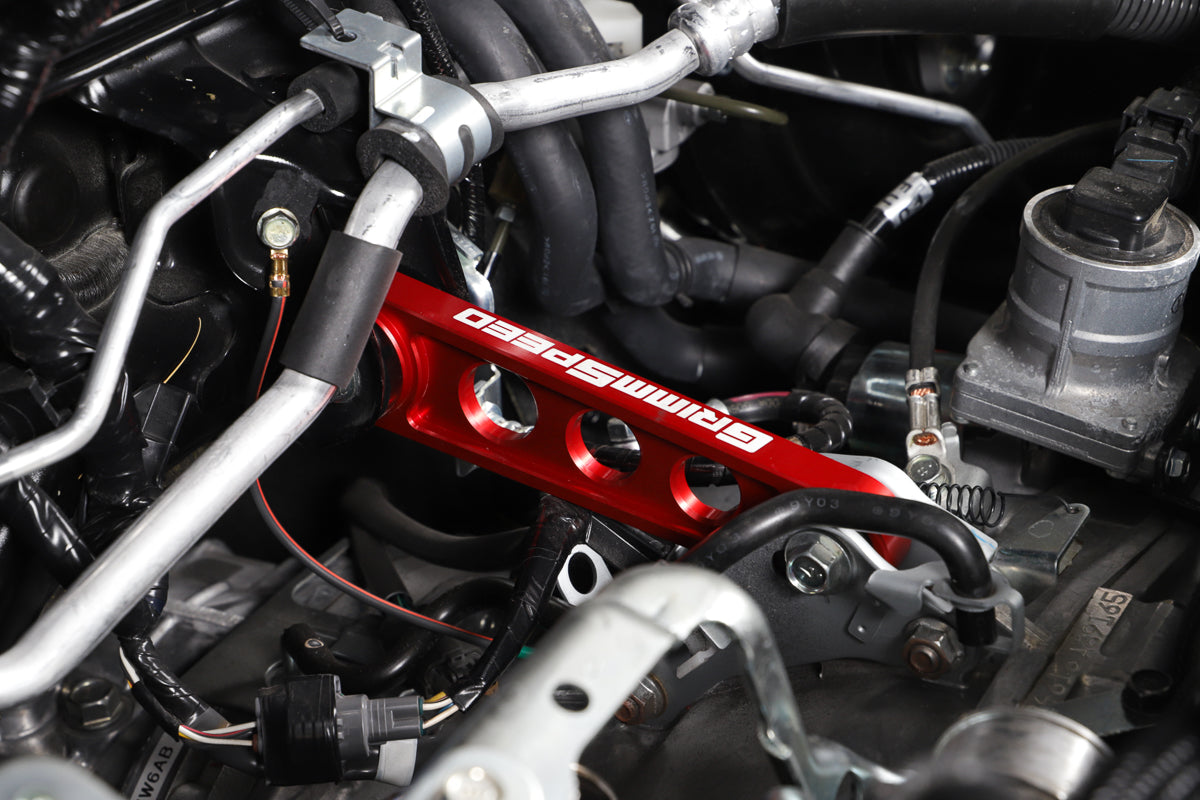 GrimmSpeed Pitch Stop Mount Race Version Red 95A BushingsFor Subaru 02+ Impreza/WRX/STI 04-21 Forester 05-12 Legacy 05-09 Outback 13-21 Crosstrek - Graveyard Performance