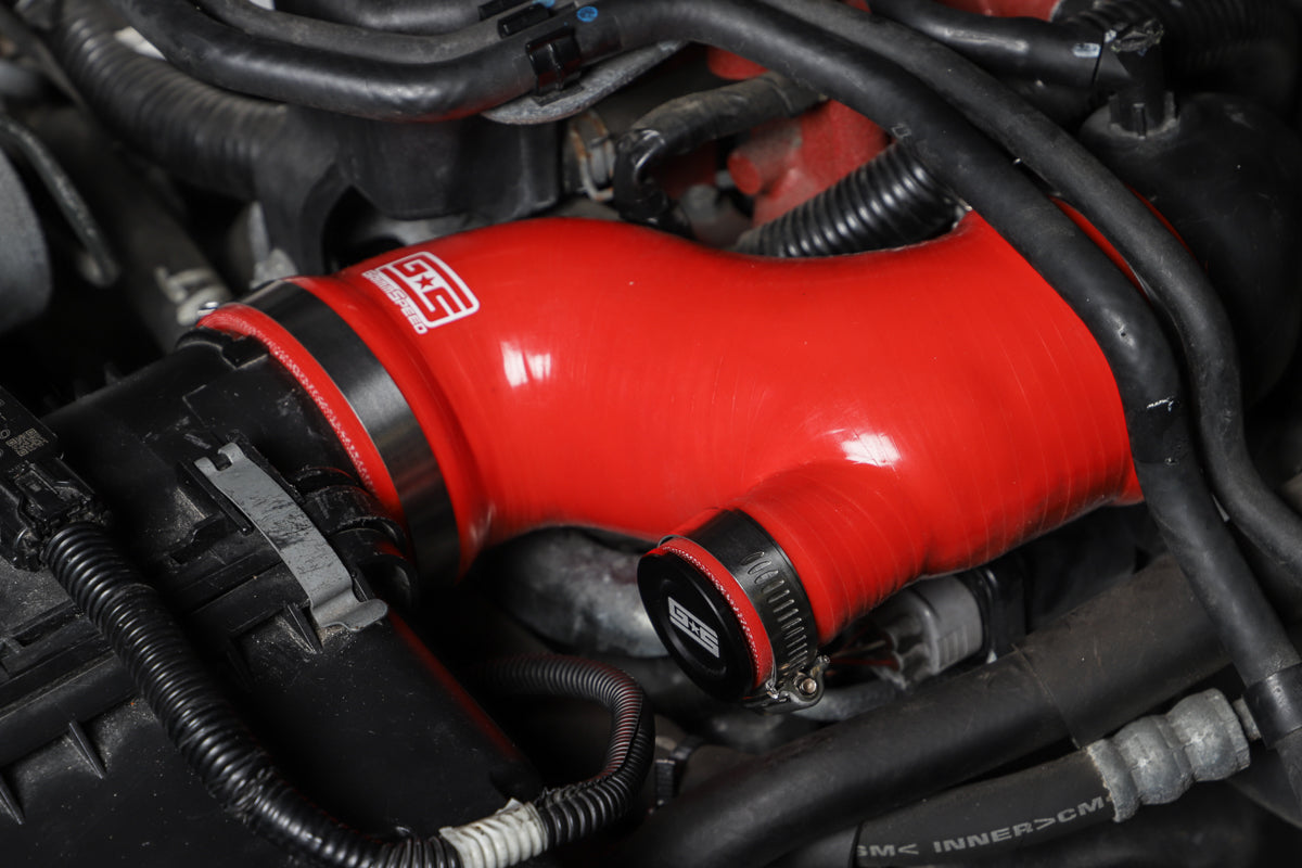 GrimmSpeed Post MAF Hose Kit Red For Subaru 15-17 STI(w/ OEM Sound Generator Tube)