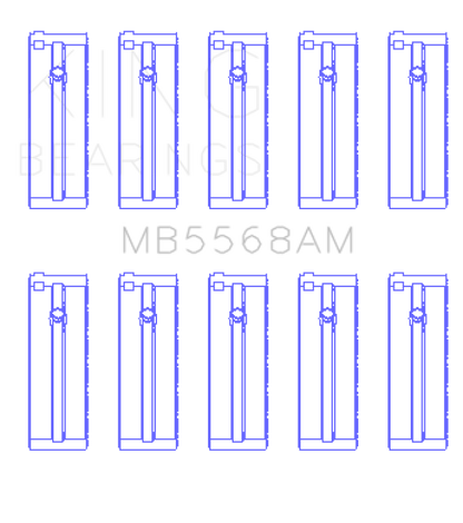 King Engine Bearings Honda D16A/Y/Z H22A4 F23A (Size +0.50mm) Main Bearing Set - Graveyard Performance