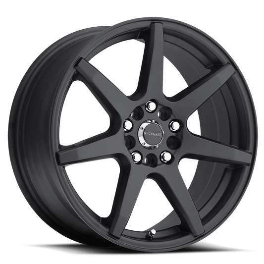 Raceline Aluminum Wheels 18x7.5 Evo 131B Satin Black 7 Spoke 42 Offset 5 on 110/5 on 114.3 Bolt Pattern 72.62 Bore