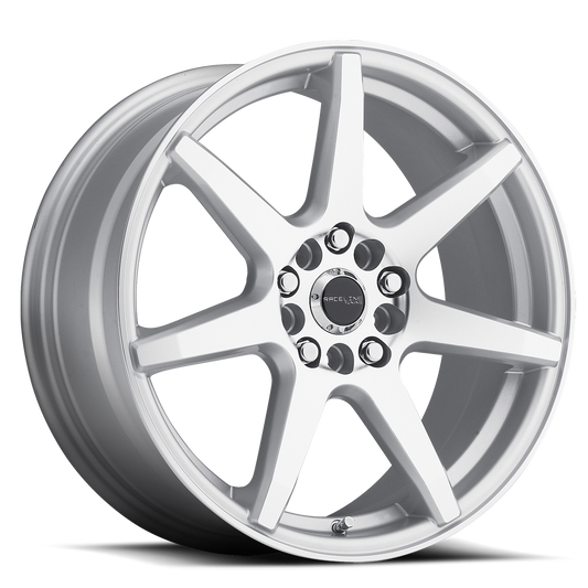 Raceline Aluminum Wheels 17x7.5 Evo 131S Silver 7 Spoke 40 Offset 4 on 100/4 on 108 Bolt Pattern 72.62 Bore