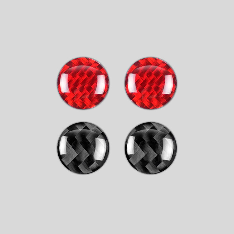 JDMuscle [22-25 WRX] P&S Series Carbon Fiber Infotainment Volume/Tune Buttons Covers 2 PC | Black Carbon Fiber/ Red Carbon Fiber