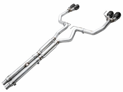 AWE 2024 Ford Mustang GT Fastback S650 RWD Track Edition Catback Exhaust w/ Quad Diamond Black Tips - Graveyard Performance