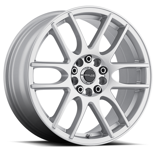 Raceline Aluminum Wheels 17x7.5 Mystique 141S Gloss Silver 40 Offset 4 on 100/4 on 108 Bolt Pattern 72.62 Bore