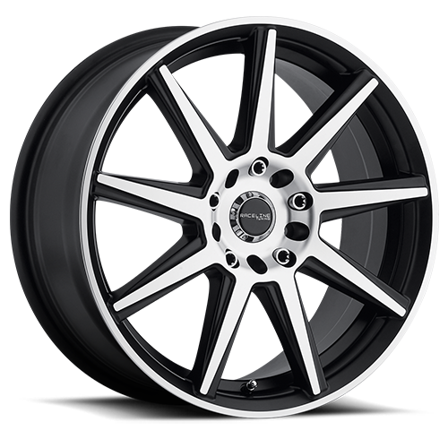 Raceline Aluminum Wheels 15x7 Storm 144M Machined Spoke-Machined Outer Lip Satin Black 40 Offset 5 on 100/5 on 114.3 Bolt Pattern 72.6 Bore