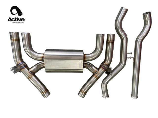F87 M2C Valved Rear Axle-back Exhaust w brushed tips - Graveyard Performance