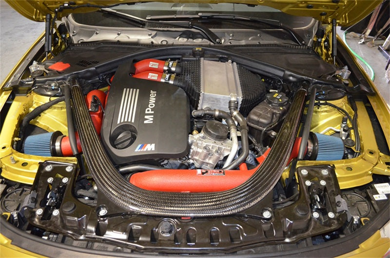 Injen 15-16 BMW M3(F80)/M4 (F82/83) 3.0L L6 Twin Turbo 2PC Aluminum Int. Charge Pipe - Wrinkle Red - Graveyard Performance
