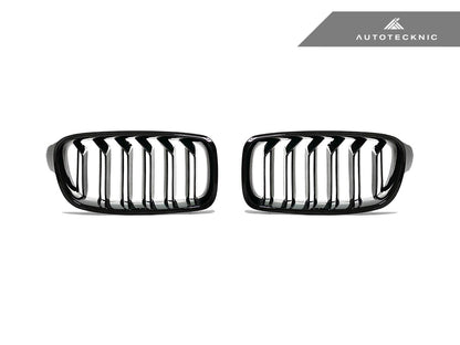 AutoTecknic Dual-Slats Gloss Black Front Grille Set - F30 3-Series - Graveyard Performance