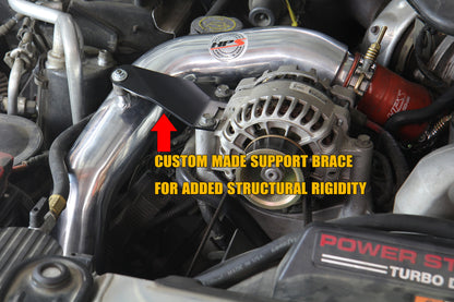 HPS Hot & Cold Side Charge Pipe with Orange CAC Hose Intercooler Boots, Black, 17-105WB