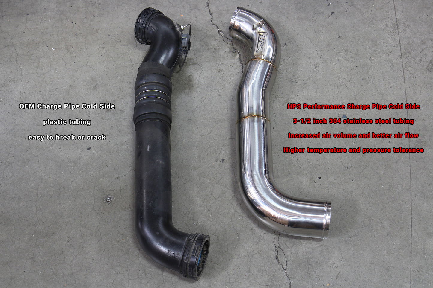 HPS Performance Stainless Steel Intercooler Charge Pipe Kit (Cold and Hot Side), Polished, 17-150P