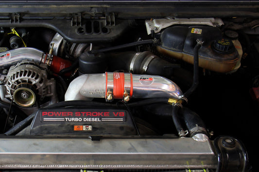 HPS Intercooler Charge Pipe (Cold Side) with Orange Boots, Red, 17-172R