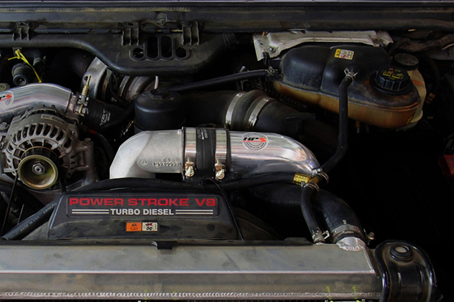 HPS Intercooler Charge Pipe (Cold Side) with Black Boots, Black, 17-174WB